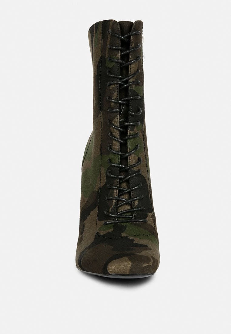 Rag & Co Wyndham Camouflage Lace Up Leather Ankle Boots - Image 2