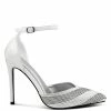 Rag & Co Nobles White High Heeled Patent Diamante Sandals
