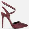 Rag & Co Harmer Rhinestone Embellished Stiletto Sandals In Burgundy