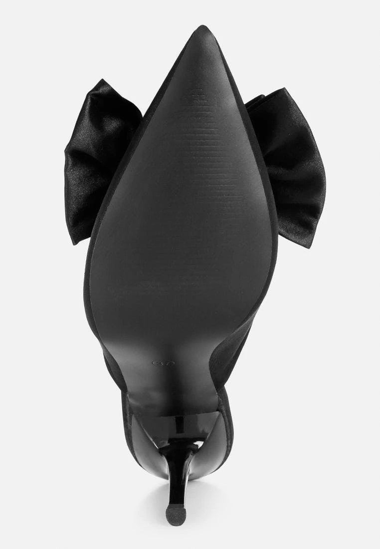 Rag & Co Elisda Black Diamante Bow Heeled Mules - Image 7