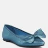 Rag & Co Pie-Tribe Metallic Bow Ballerinas In Blue