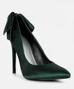 Rag & Co Hornet Green Satin Stiletto Pump Sandals