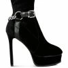 Rag & Co Zeppelin Black High Platform Velvet Ankle Boots