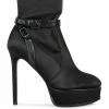 Rag & Co Doesburg Black Satin Stiletto Ankle Boot