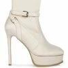 Rag & Co Doesburg Beige Satin Stiletto Ankle Boot