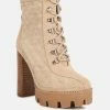 Rag & Co Yoko Beige Fine Suede Quilted Ankle Boots