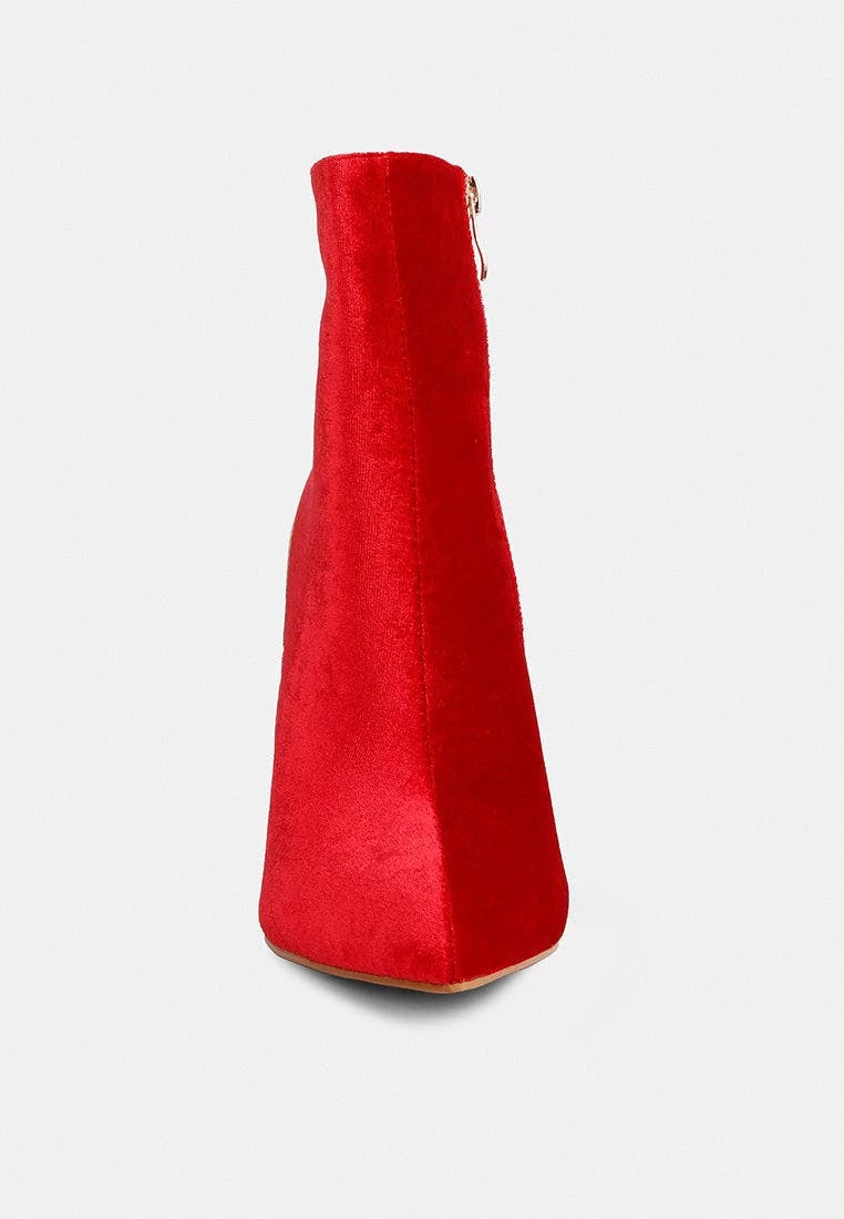 Rag & Co Slade Metallic Highlight Red High Heeled Ankle Boots - Image 3