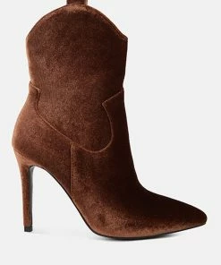 Rag & Co Nat Love Brown Velvet Cow Girl Boot