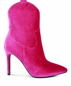 Rag & Co Nat Love Fuchsia Velvet Cow Girl Boot