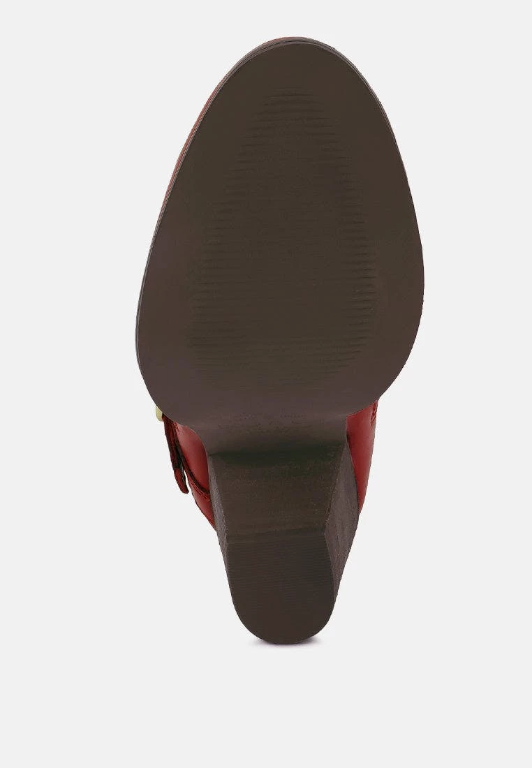 Rag & Co T-Track Red Leather Ankle Boots - Image 7