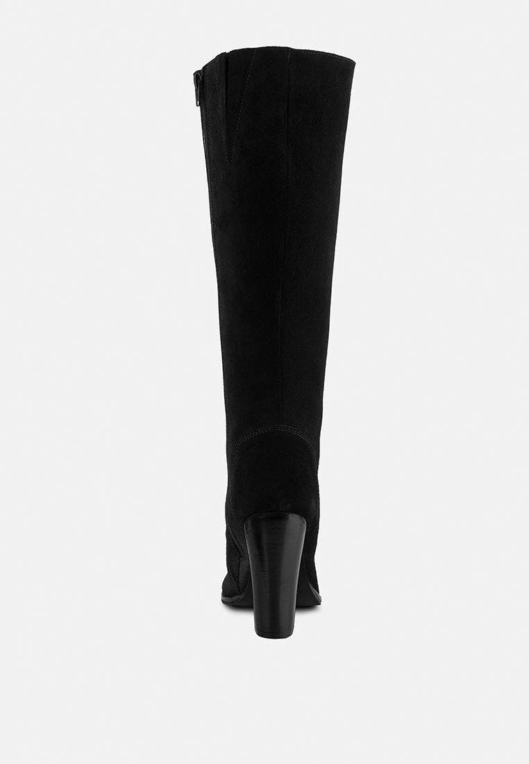 Rag & Co Sleet-Slay Antique Eyelets Lace Up Knee Boots In Black - Image 5
