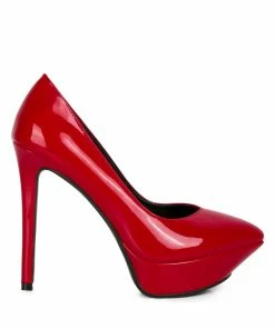 Rag & Co Thko Red Patent Stiletto Sandals
