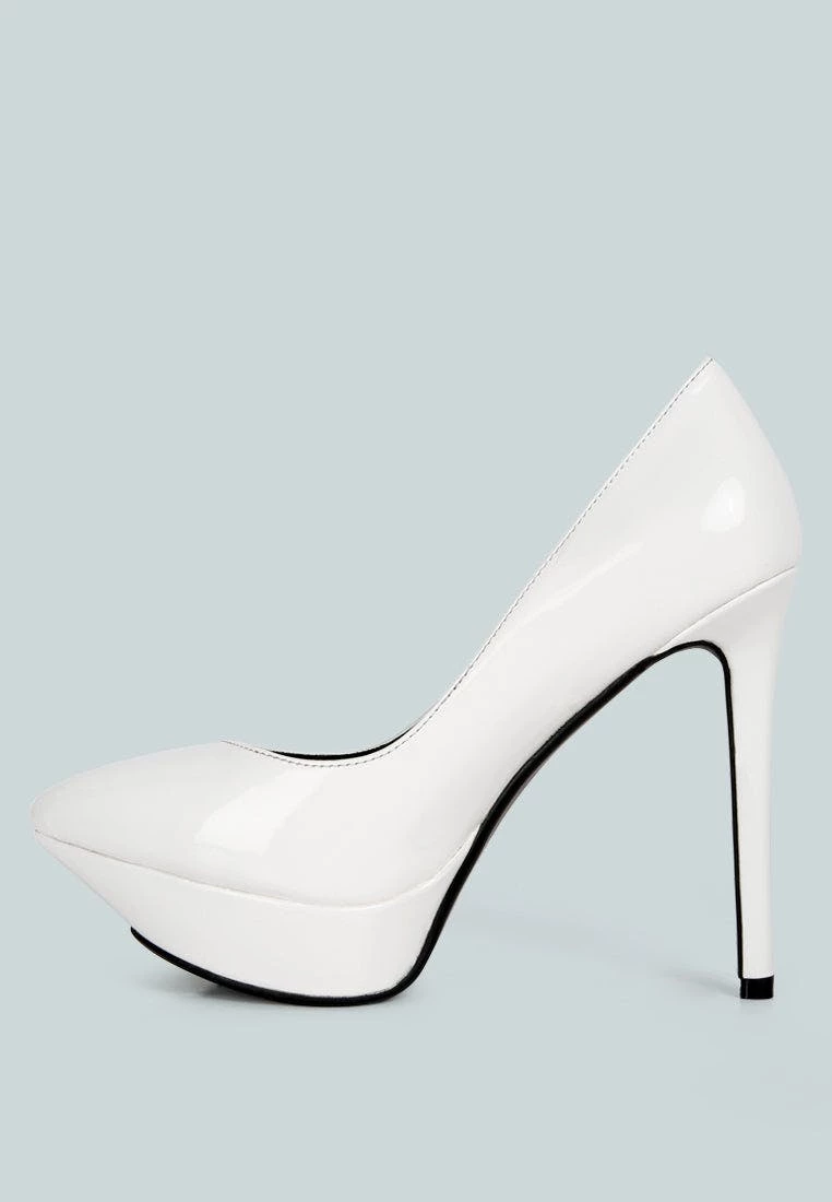 Rag & Co Thko White Patent Stiletto Sandals - Image 4