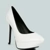 Rag & Co Thko White Patent Stiletto Sandals