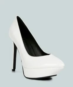 Rag & Co Thko White Patent Stiletto Sandals