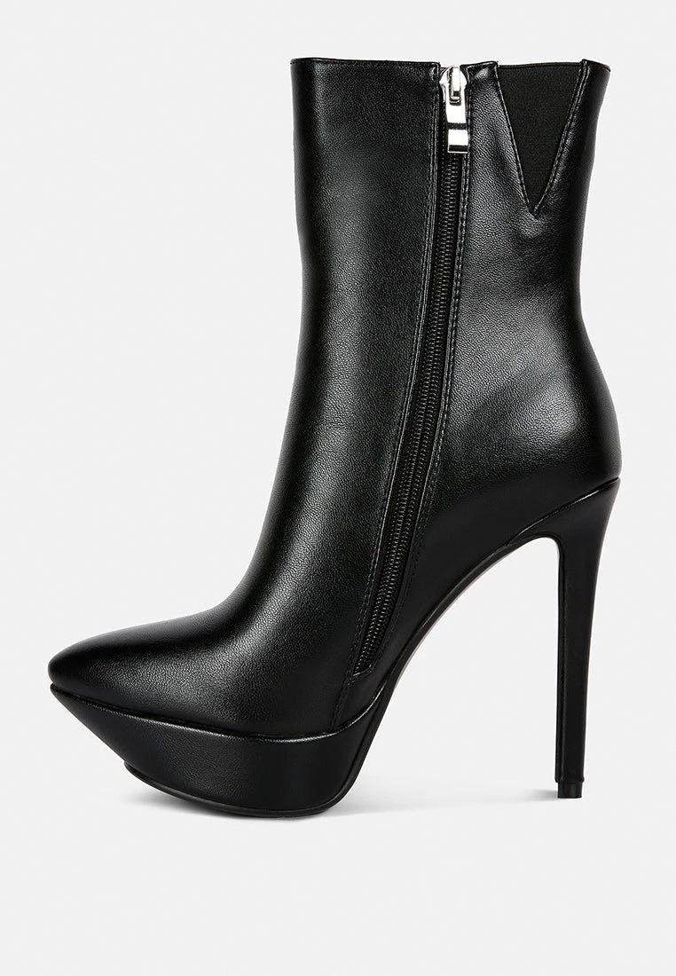 Rag & Co Magna Black High Heeled Ankle Boot - Image 3
