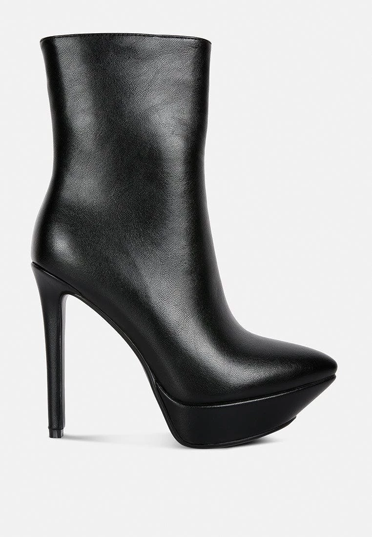 Rag & Co Magna Black High Heeled Ankle Boot