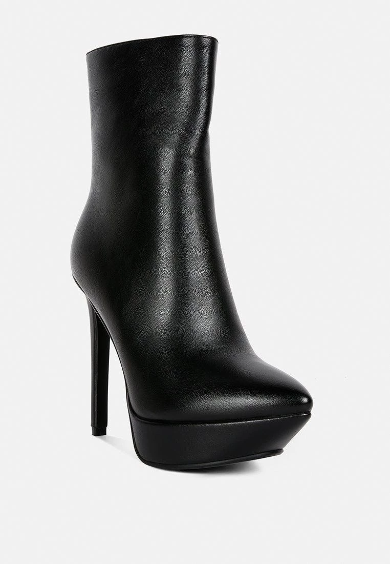 Rag & Co Magna Black High Heeled Ankle Boot - Image 2