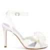 Rag & Co Haumet White Rose Bow Embellished Sandals