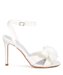 Rag & Co Haumet White Rose Bow Embellished Sandals