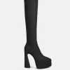 Rag & Co Yber Punk High Platform Long Boots In Black