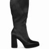 Rag & Co Presto Black Stretchable Satin Long Boot