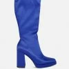 Rag & Co Presto Blue Stretchable Satin Long Boot