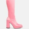 Rag & Co Presto Pink Stretchable Satin Long Boot