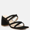 Rag & Co Valentina Strappy Casual Block Heel Sandals In Black