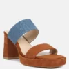 Rag & Co Eddlia Slip On Platform Sandals - Tan