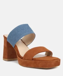 Rag & Co Eddlia Slip On Platform Sandals - Tan