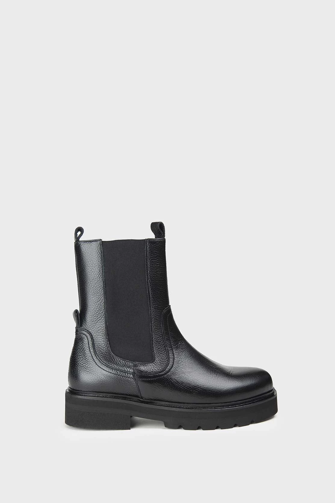 Anaki Paris Jonna Grained Leather Boots Black