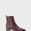 Anaki Paris Merced Leather Boots - Burgundy
