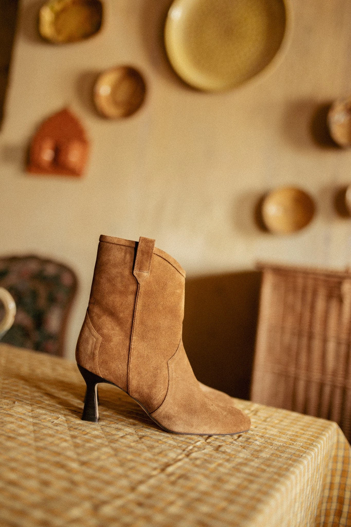 Anaki Paris Cigar Velvet Calfskin Iruya Ankle Boots - Image 4