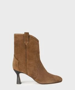 Anaki Paris Cigar Velvet Calfskin Iruya Ankle Boots