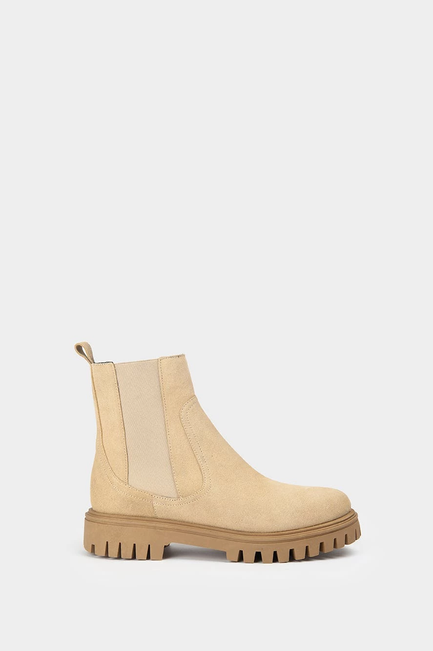 Anaki Paris Cruz Suede Calfskin Boots Cream