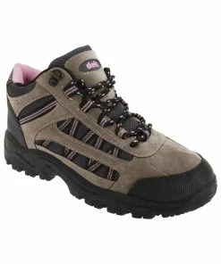 Dek Womens/Ladies Grassmere Lace-Up Ankle Trek & Trail Boots - Gray/Pink