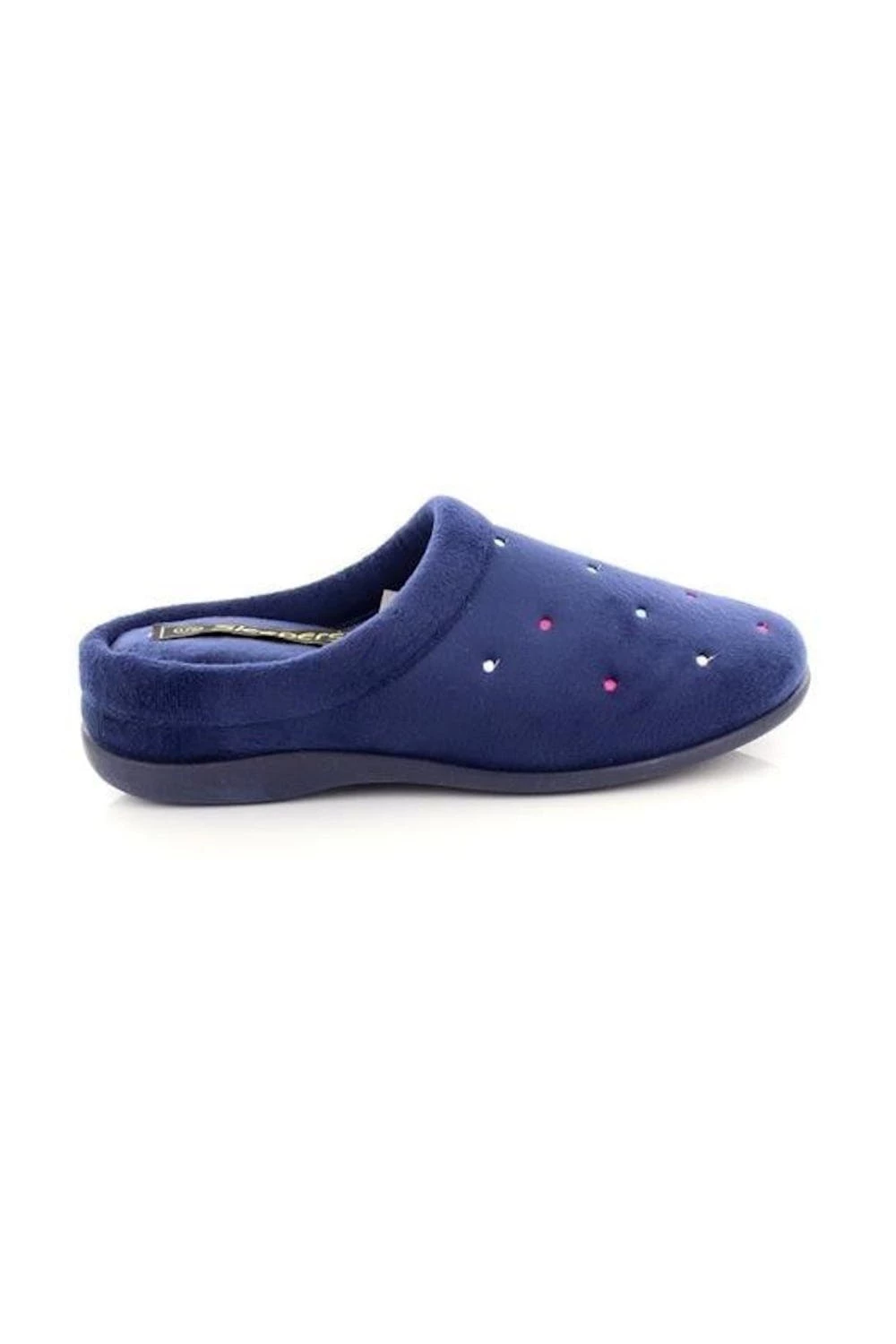 Sleepers Womens/Ladies Charley Extra Comfort Memory Foam Velour Mule Slippers (Navy) - Image 2
