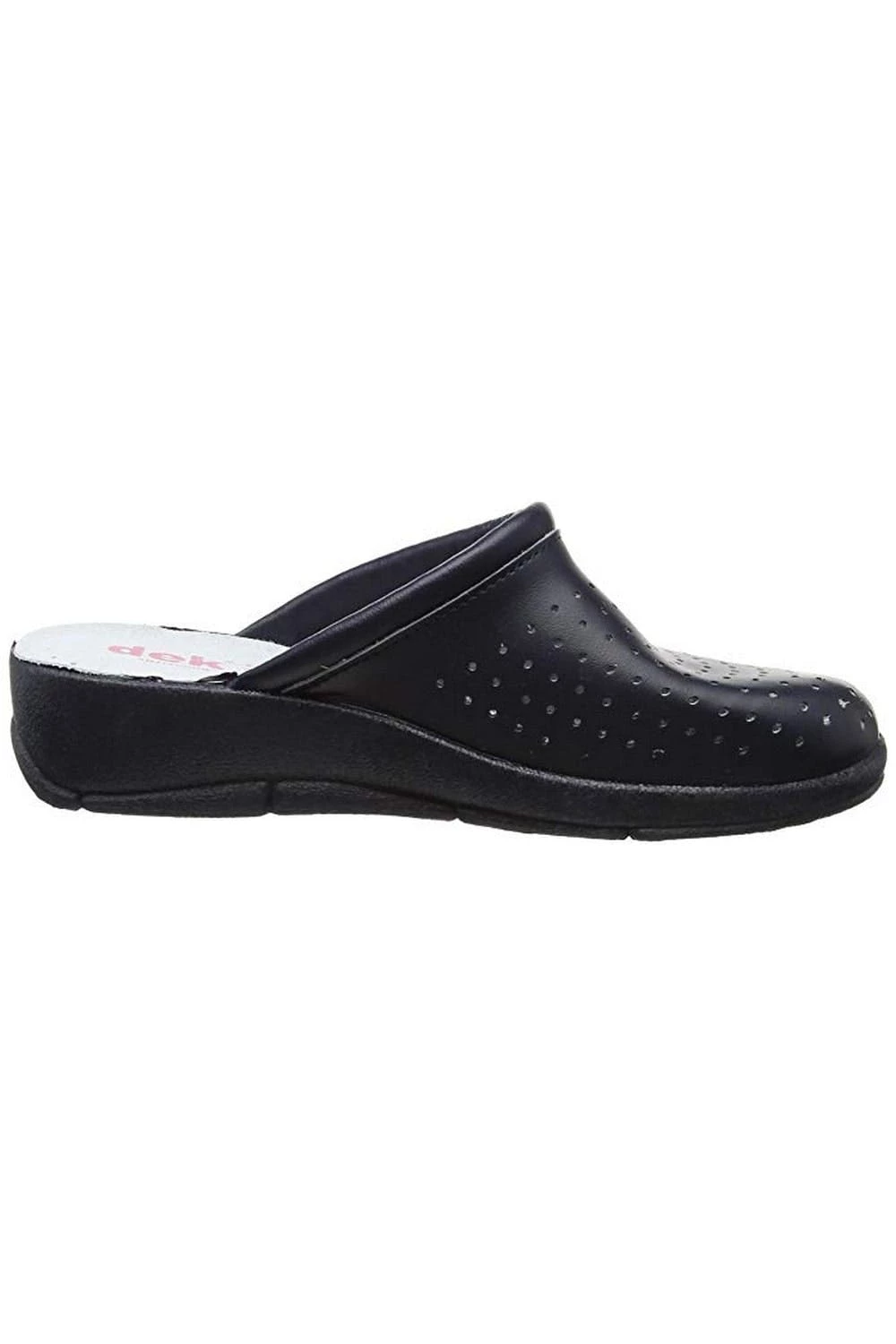 Dek San Malo Womens/Ladies Coated Leather Clogs - Black - Image 3