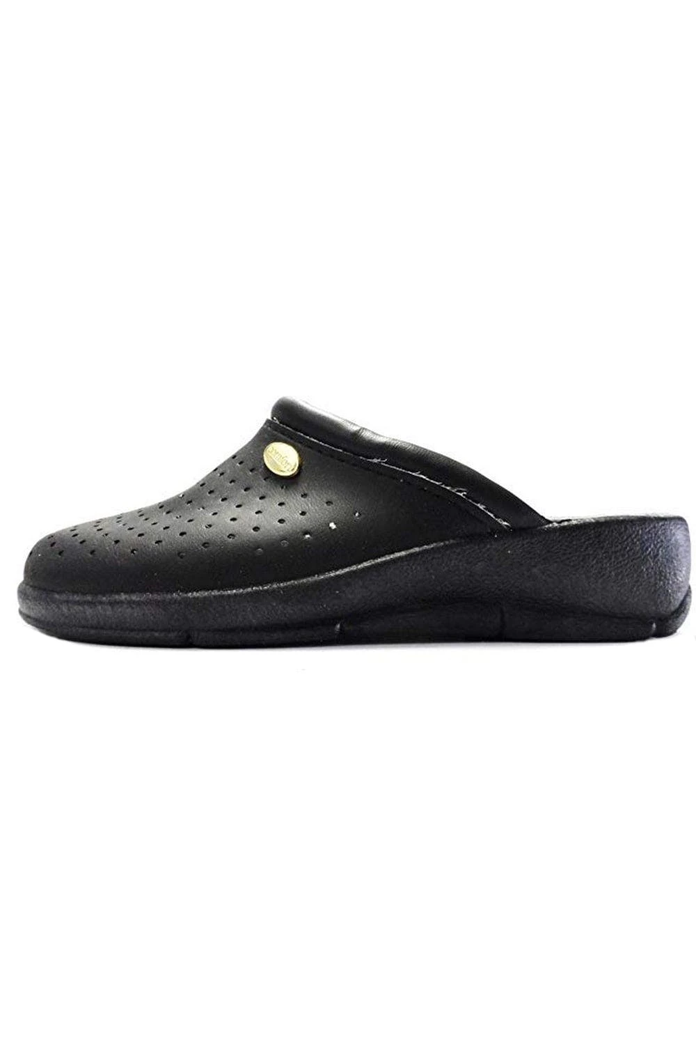 Dek San Malo Womens/Ladies Coated Leather Clogs - Black - Image 2