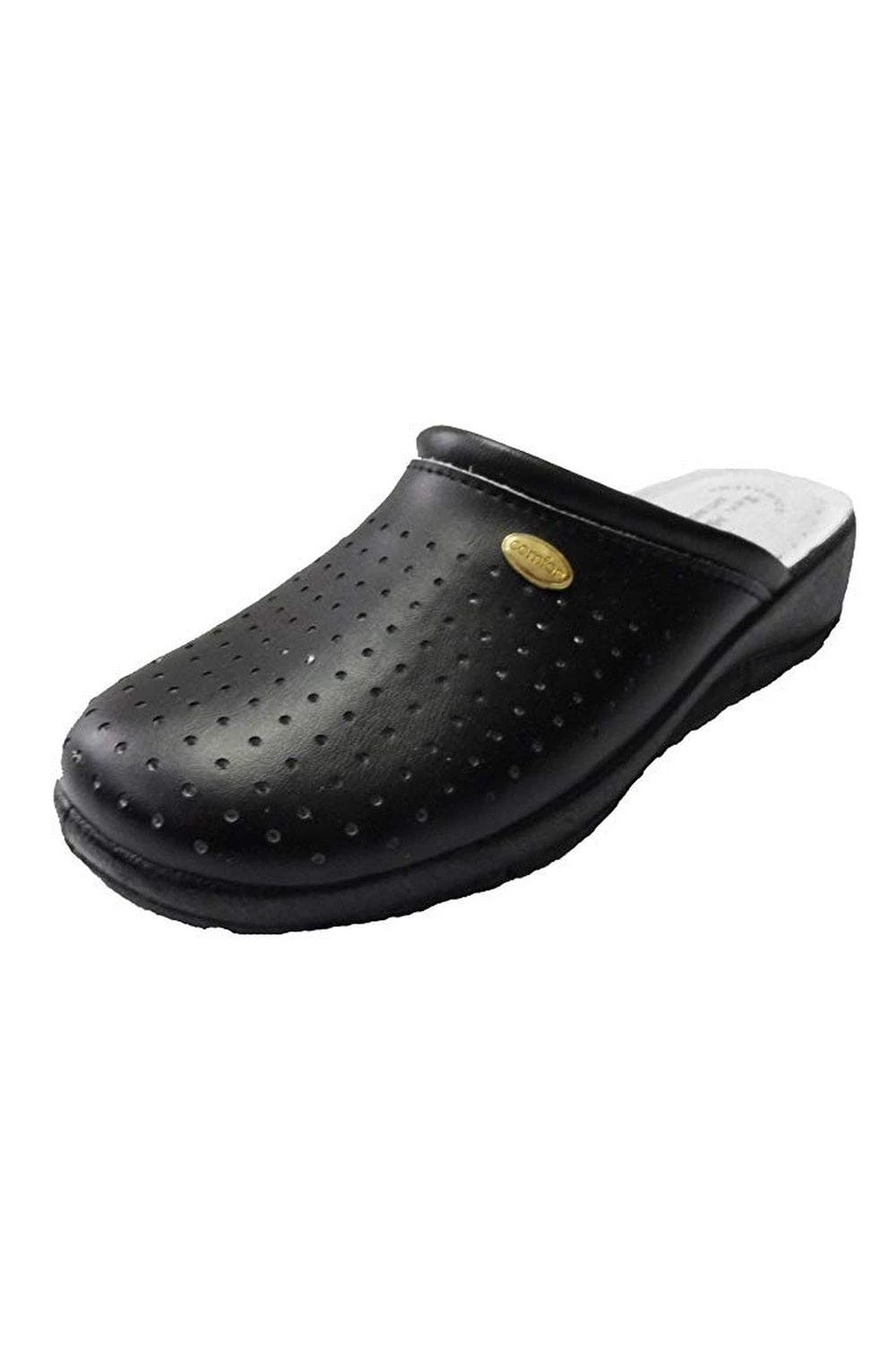 Dek San Malo Womens/Ladies Coated Leather Clogs - Black - Image 6