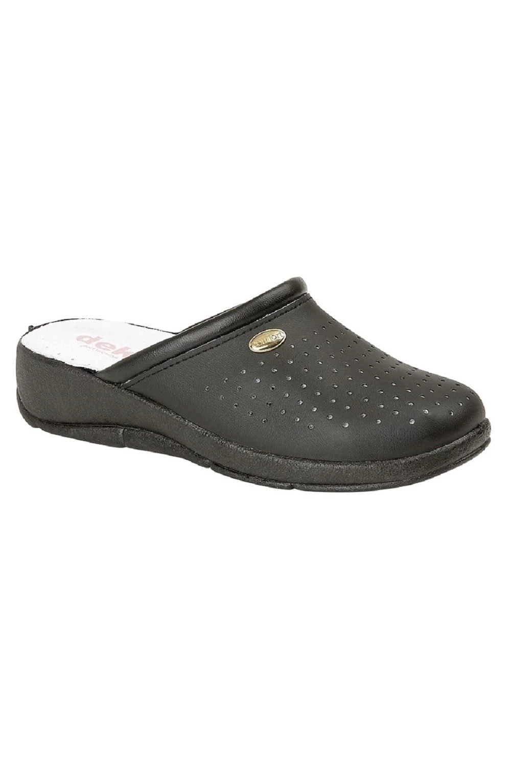 Dek San Malo Womens/Ladies Coated Leather Clogs - Black
