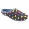 Sleepers Womens/Ladies Amy Spotted Knit Mule Slippers - Blue/Multi