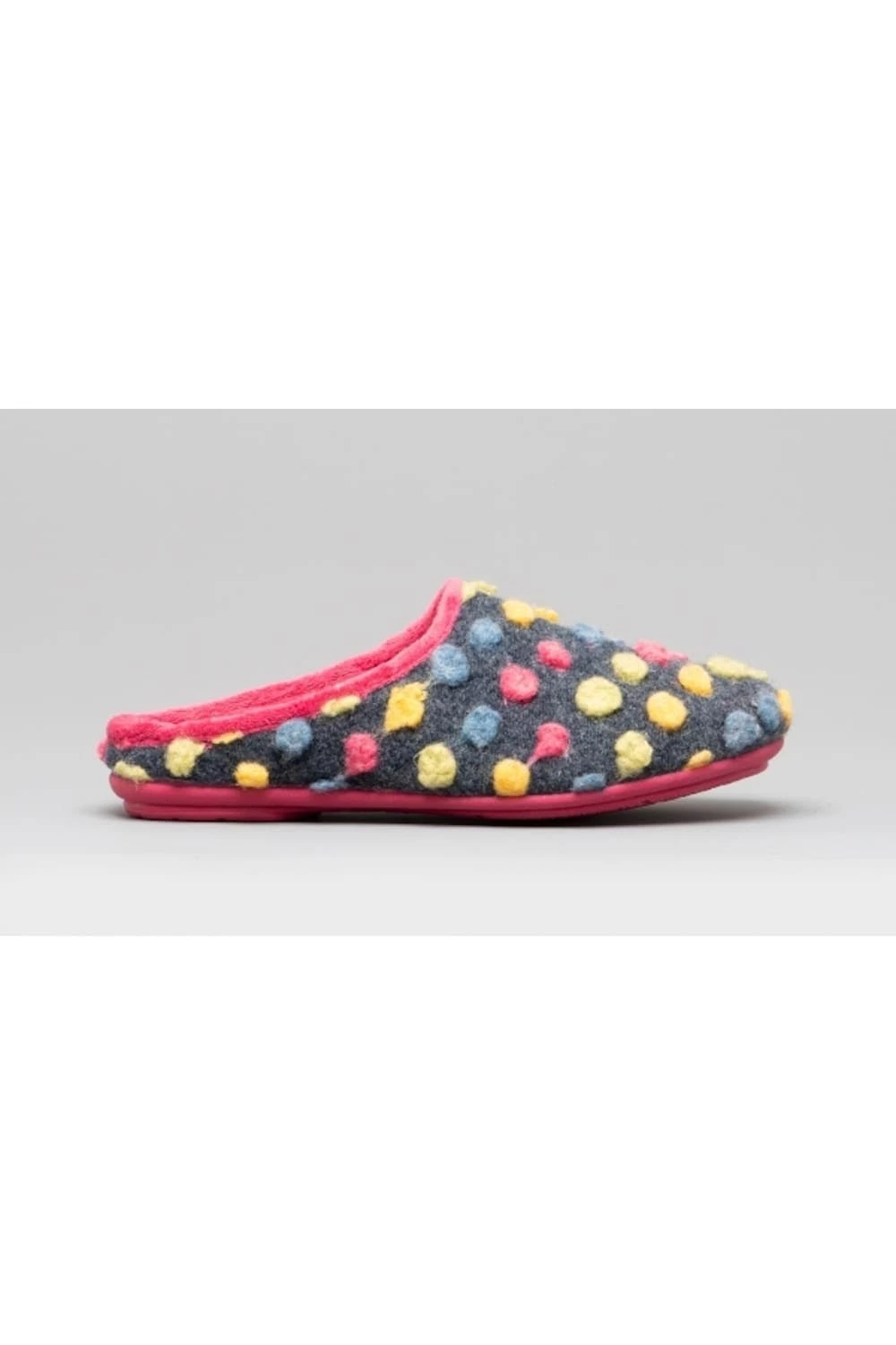Sleepers Womens/Ladies Amy Spotted Knit Mule Slippers (Fuchsia/Multi) - Image 2
