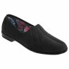Sleepers Womens/Ladies Audrey III Roll Top Velour Slippers - Black