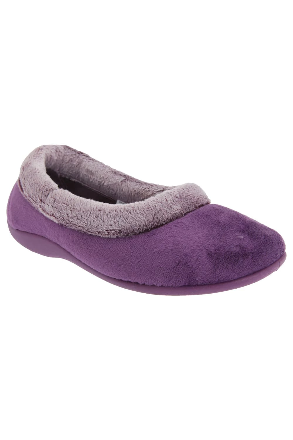Sleepers Womens/Ladies Julia Memory Foam Collar Slippers (Purple)