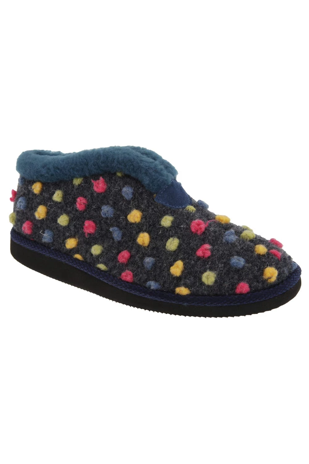 Sleepers Womens/Ladies Tilly Lightweight Thermal Lined Bootee Slippers Blue/Multi