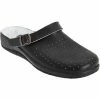 Dek Womens/Ladies Swivel Bar Clogs - Black