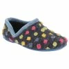 Sleepers Womens/Ladies Jade Dotted Full Slippers - Light Blue/Multi
