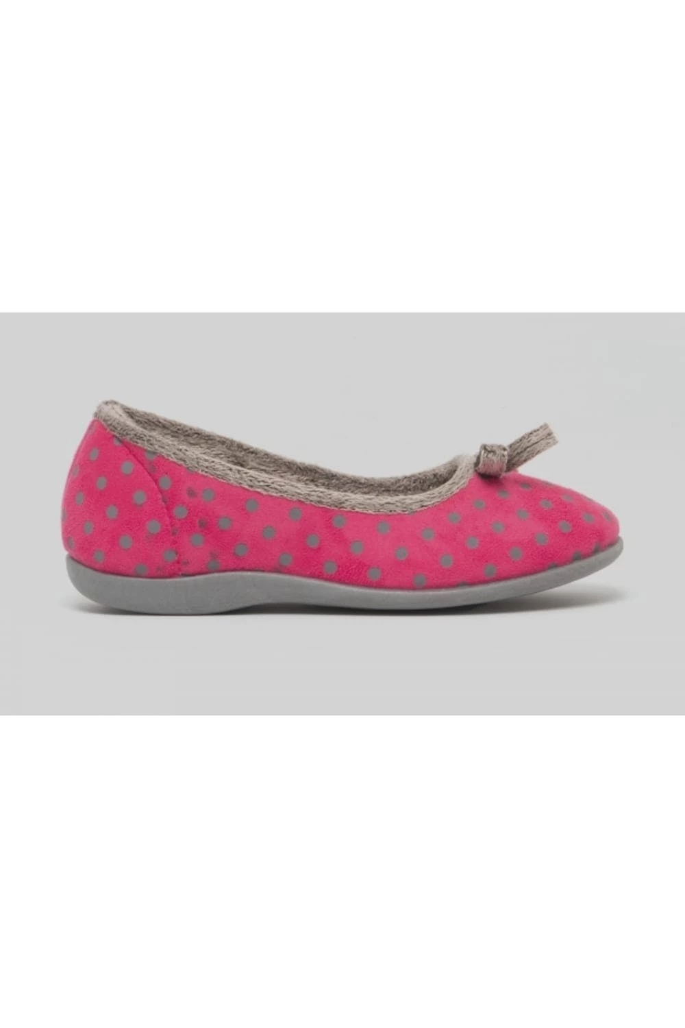 Sleepers Womens/Ladies Louise Polka Dot Bow Slippers - Pink - Image 2